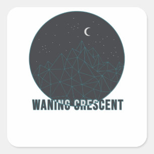 Pegatina Cuadrada Waning Crescent