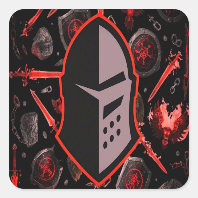 Pegatina Cuadrada Warrior Quote Sticker  Motivation That Sticks (Anverso)