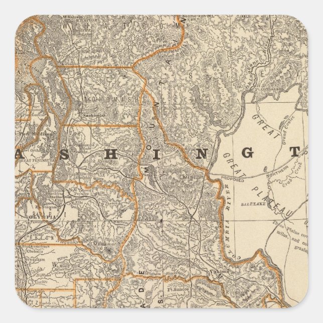 Pegatina Cuadrada Washington 2 (Anverso)