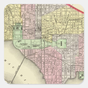 Pegatina Cuadrada Washington 3