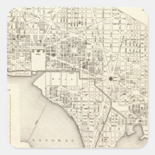 Pegatina Cuadrada Washington 4