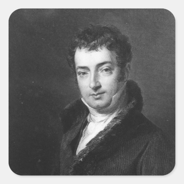 Pegatina Cuadrada Washington Irving (Anverso)