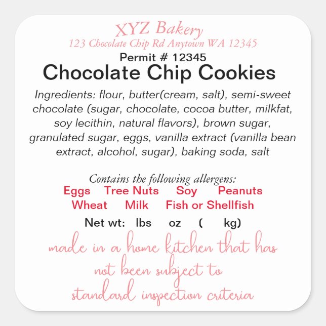 Pegatina Cuadrada WASHINGTON: Ley de Cottage de WSDA (Anverso)