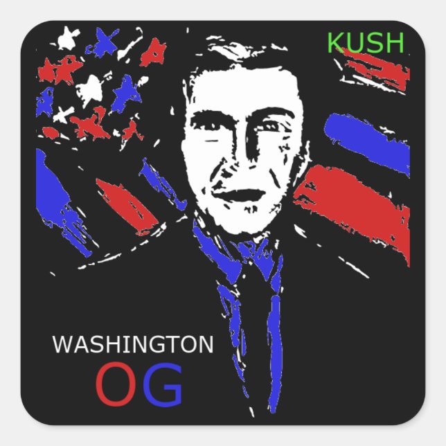 PEGATINA CUADRADA WASHINGTON OG KUSH (Anverso)
