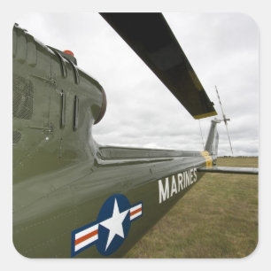 Pegatina Cuadrada Washington, Olympia, exhibición aérea militar.