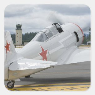 Pegatina Cuadrada Washington, Olympia, programa aéreo militar. 6