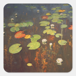 Pegatina Cuadrada Water Lilies 1895