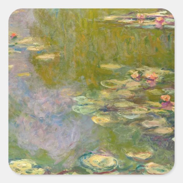 Pegatina Cuadrada Water Lilies (1919) Claude Monet Impressionismo Ar (Anverso)