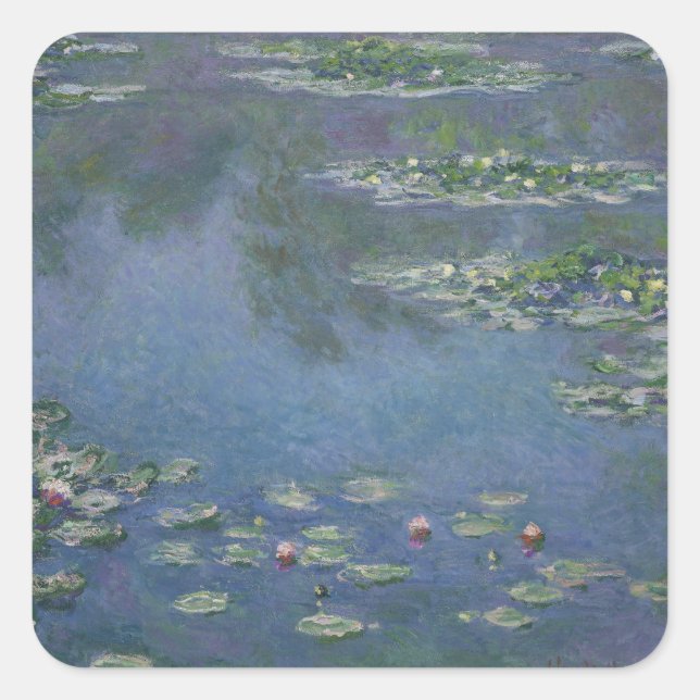 Pegatina Cuadrada Water Lilies Monet 1906 (Anverso)