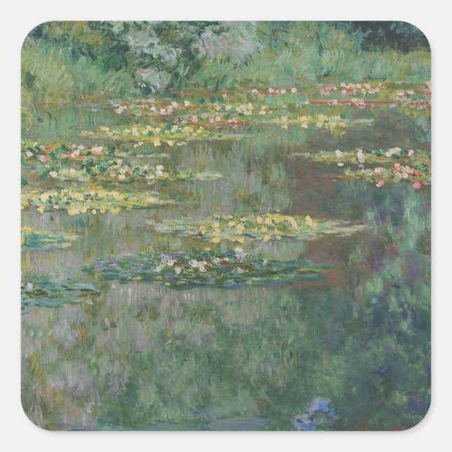 Pegatina Cuadrada Water Lily Pond Monet 1904 (Anverso)