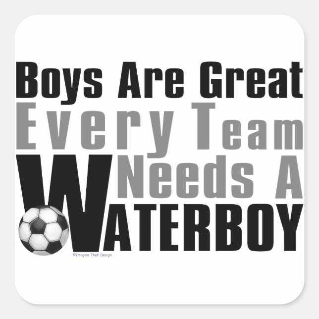 Pegatina Cuadrada Waterboy Soccer (Anverso)