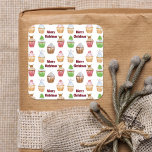 Pegatina Cuadrada Watercolor Merry Christmas Cuakes Pattern<br><div class="desc">Este pegatina presenta una variedad de patrones de pastel de navidad merry pintados a mano en acuarela. Estos pegatinas son excelentes para personalizar portátiles,  bolsas de regalo,  sobres para vacaciones,  favores para fiestas y regalos para estudiantes.</div>