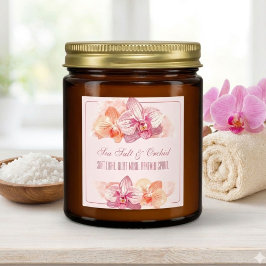 Pegatina Cuadrada Watercolor Sea Salt & Orchid Candle Quote Sticker