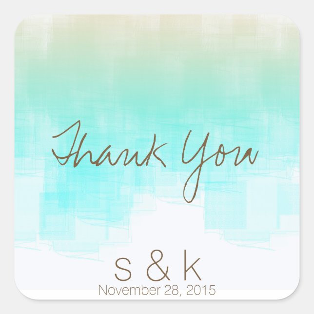 Pegatina Cuadrada Watercolor Sunrise WSRC (Anverso)