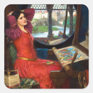 Pegatina Cuadrada Waterhouse Estoy medio harto de las sombras