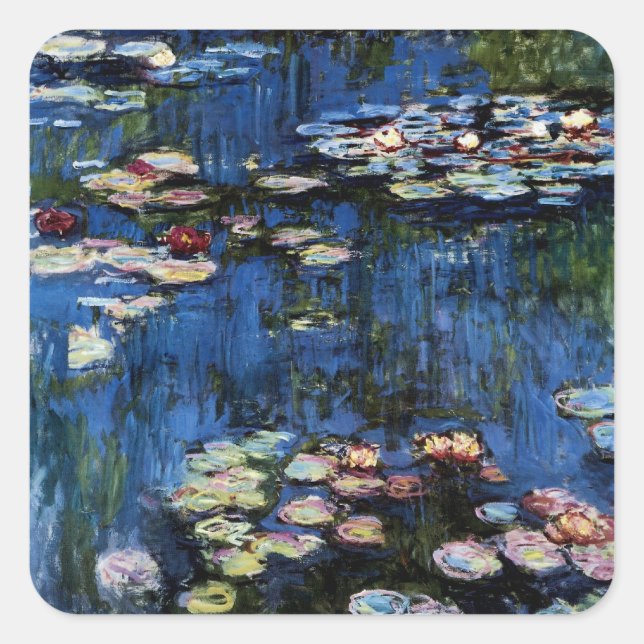 Pegatina Cuadrada Waterlilies; 1914 (Anverso)