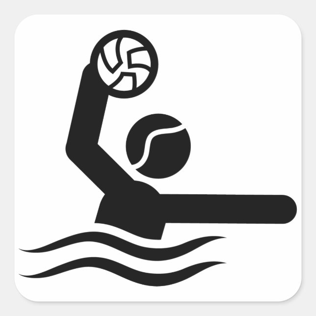 Pegatina Cuadrada Waterpolo (Anverso)
