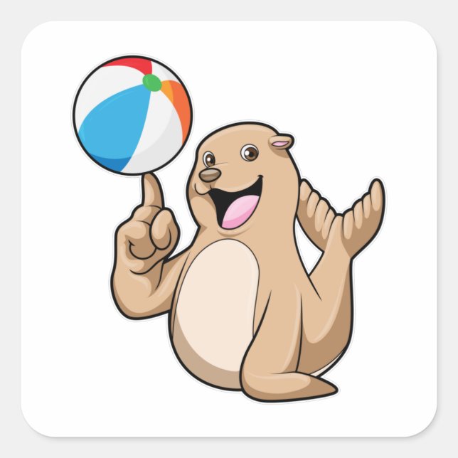 Pegatina Cuadrada Waterpolo de agua residual (Anverso)