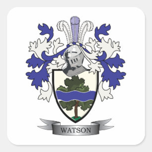 Pegatina Cuadrada Watson Family Crest Coat of Arms