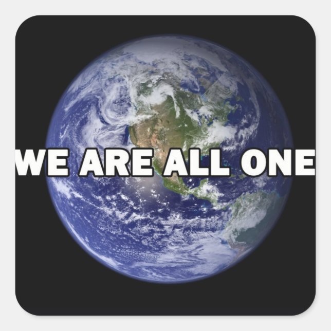 Pegatina Cuadrada We Are All One 004 (Anverso)