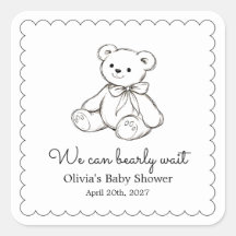 "We Can Bearly Wait" Baby Shower Gender Neutral