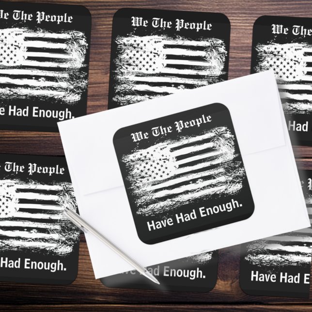 Pegatina Cuadrada We The People Distressed Flag (Subido por el creador)