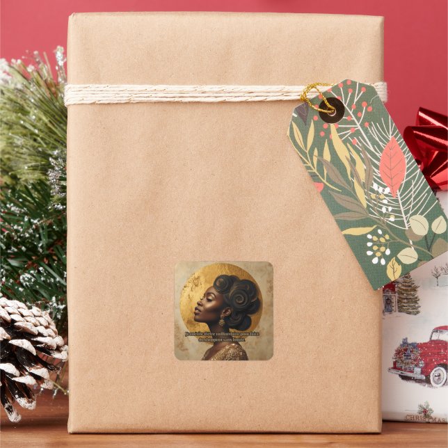 Pegatina Cuadrada Wealth and Luxury Mindset Inspirational Print (Vacaciones)