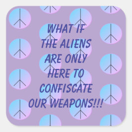 Pegatina Cuadrada Weapon Alien Abduction Sticker