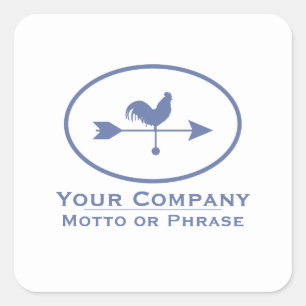 Pegatina Cuadrada Weathervane azul para pequeñas empresas