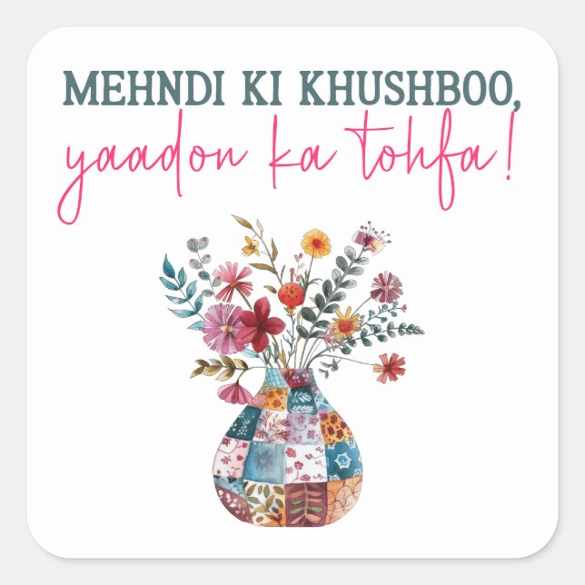 Pegatina Cuadrada wedding gift bag (Anverso)