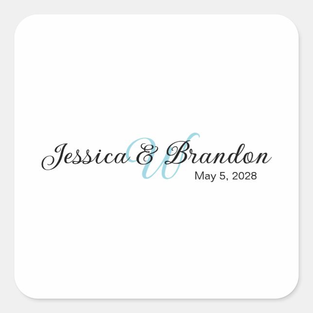 Pegatina Cuadrada Wedding Label 016 (Anverso)