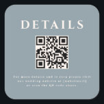 Pegatina Cuadrada Wedding QR Code Sticker<br><div class="desc">This wedding design showcases an elegant and formal design, perfect for a sophisticated ceremony. The invitation features a minimalist aesthetic, with clean lines and a focus on typography. The names are prominently displayed in a classic serif font, lending an air of timeless grace to the piece. The use of a...</div>