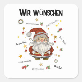 Pegatina Cuadrada Weihnachtsgruß von Santa