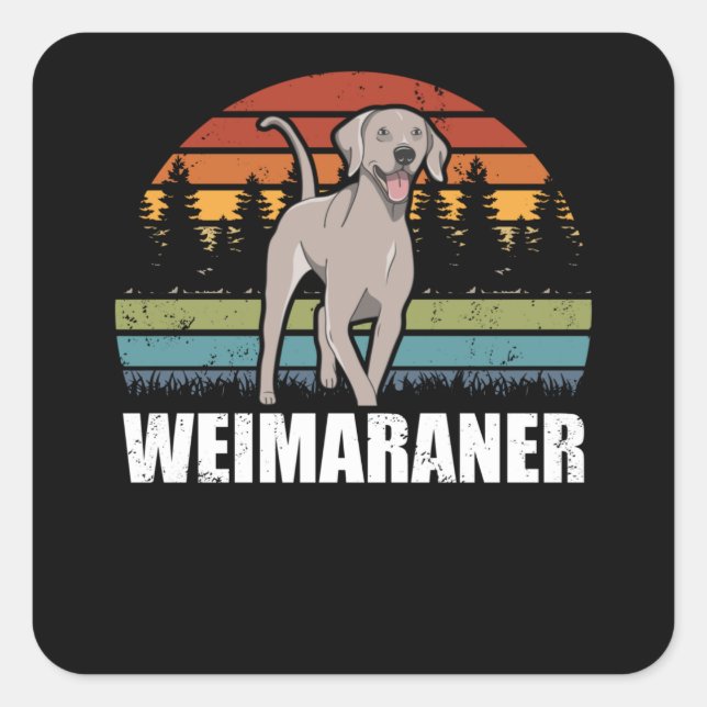 Pegatina Cuadrada Weimaraner | Propietario de perros Weimaraners (Anverso)