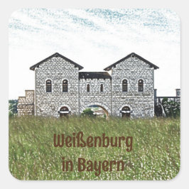Pegatina Cuadrada Weißenburg in Bayern