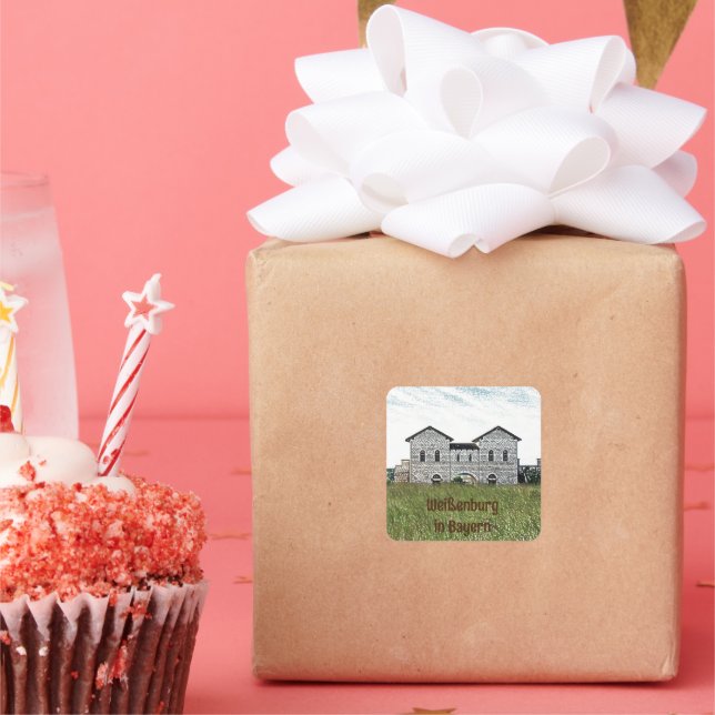 Pegatina Cuadrada Weißenburg in Bayern  (Fiesta)