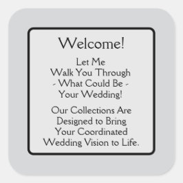 Pegatina Cuadrada Welcome