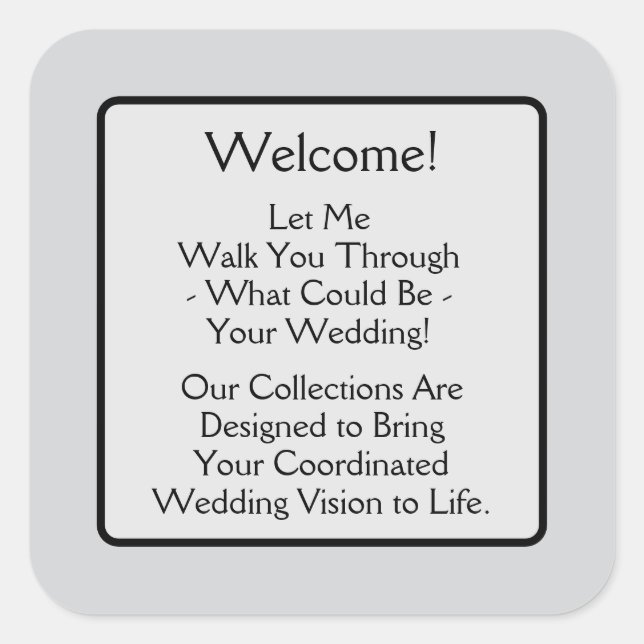 Pegatina Cuadrada Welcome (Anverso)