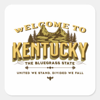 Pegatina Cuadrada Welcome to Kentucky 