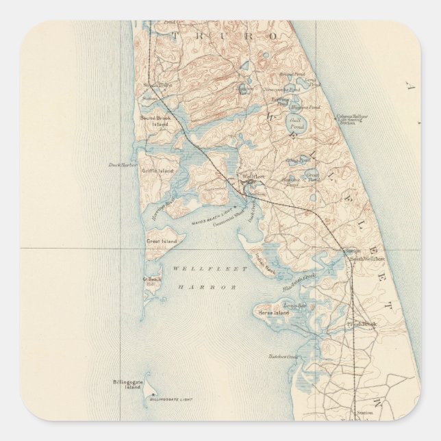 Pegatina Cuadrada Wellflots, Massachusetts (Anverso)