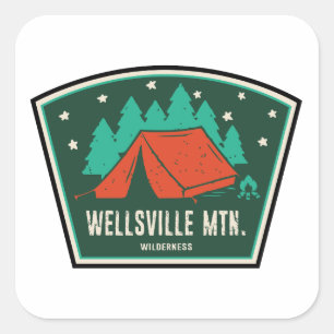 Pegatina Cuadrada Wellsville Mountain Wilderness Utah Campamento