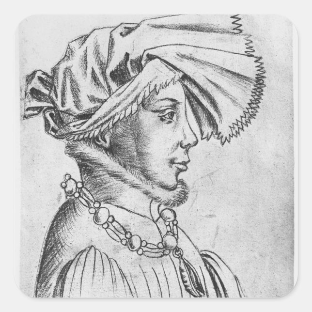 Pegatina Cuadrada Wenceslaus I, primer duque de Luxemburgo (Anverso)