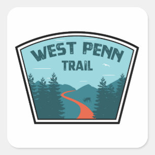 Pegatina Cuadrada West Penn Trail Pennsylvania