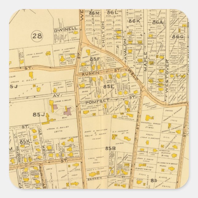 Pegatina Cuadrada West Roxbury, Massachusetts 2 (Anverso)