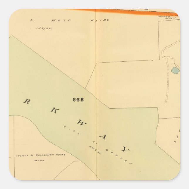 Pegatina Cuadrada West Roxbury, Massachusetts 4 (Anverso)