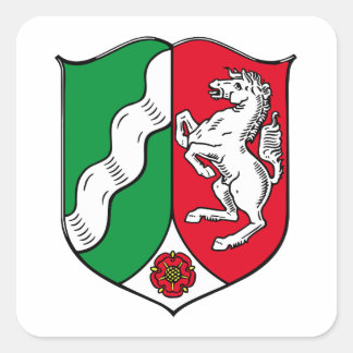 Pegatina Cuadrada Westfalia del Norte (Alemania) Escudo de armas