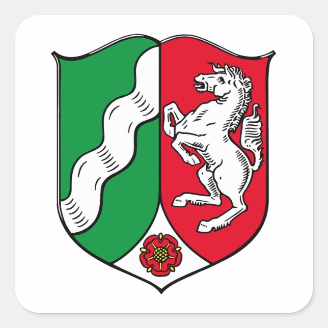 Pegatina Cuadrada Westfalia del Norte (Alemania) Escudo de armas (Anverso)