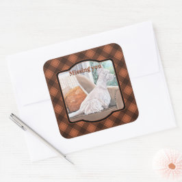 Pegatina Cuadrada Westie Mirando hacia fuera una ventana