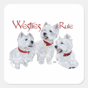 Pegatina Cuadrada ¡Westies mandan!