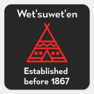 Pegatina Cuadrada Wetsuweten Establecido Antes De 1867 Silhouette Da
